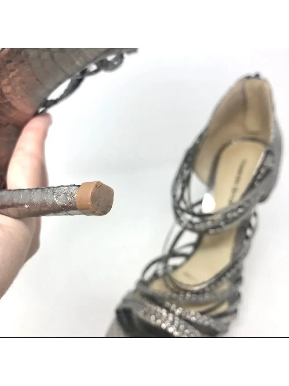 Alexandre Birman Python & Leather Platform Sandals